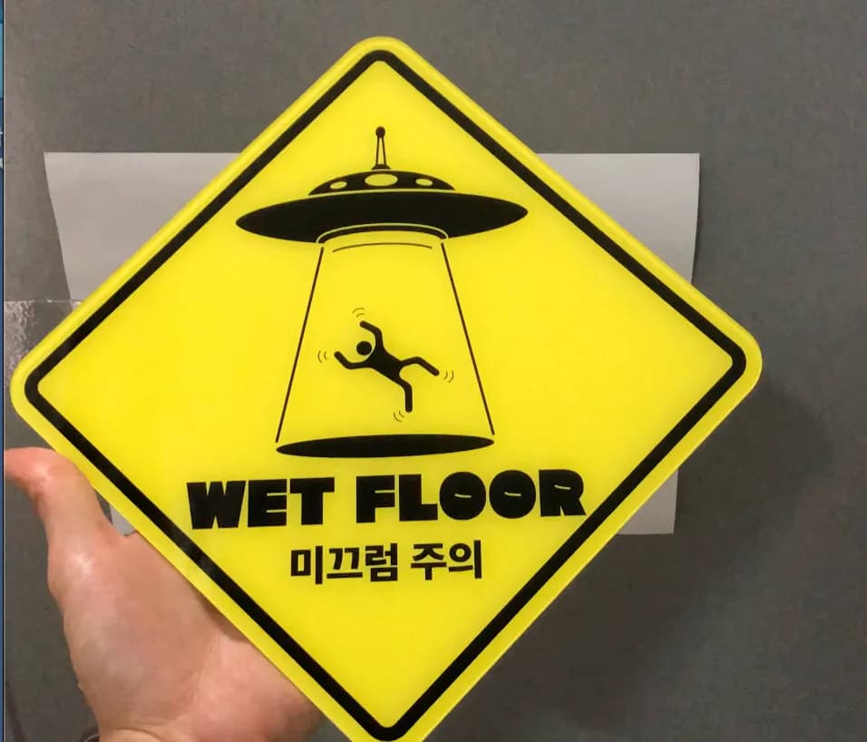 미끄럼주의 아크릴사인간판 이미지 1
